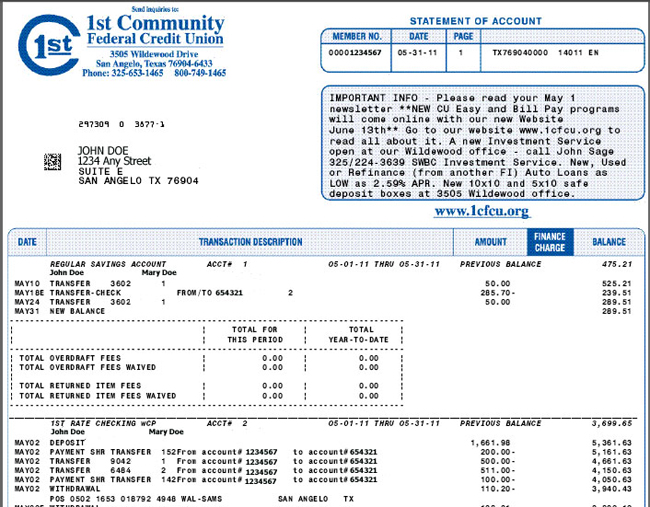 Estatements 1st Community Federal Credit Union